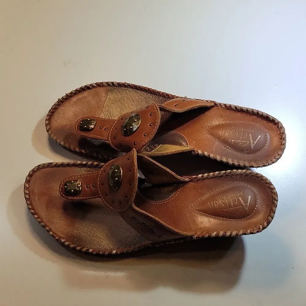 CLARKS ARTISAN COLLECTION WEDGE THONG SANDAL - Picture 5 of 13